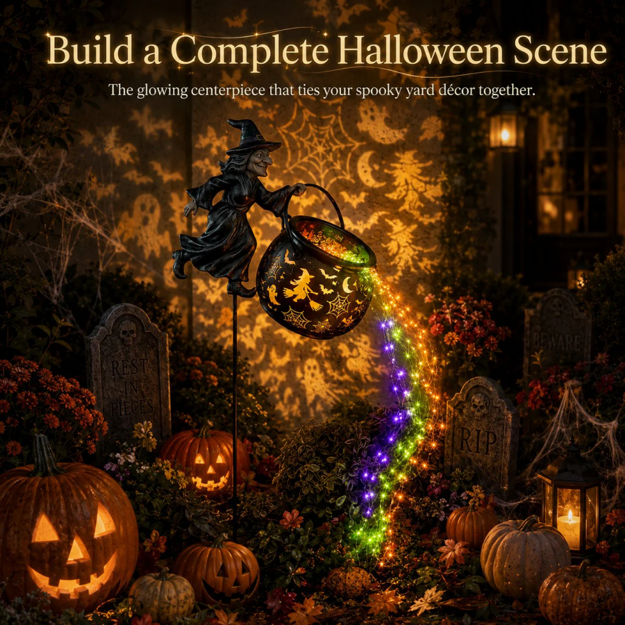 🧙♀Halloween Witch Cauldron Garden Light🎃✨