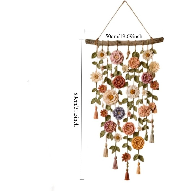 🌸Boho Crochet Flower Wall Hanging Decor