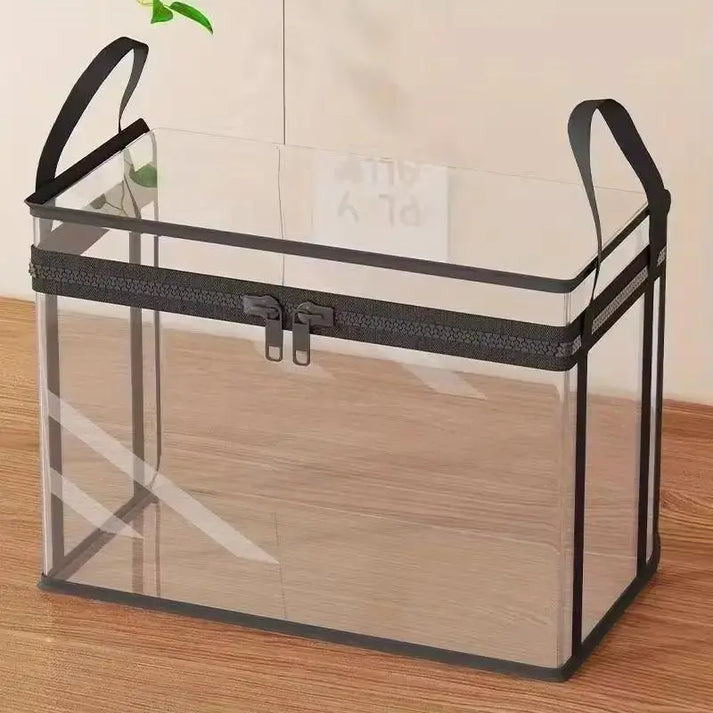 New Upgrade-Large Clear Thick Plastic Storage Box With Hinged Lid