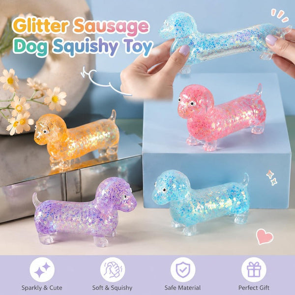 A Shimmering, Cuddly Dachshund Slow-rebound Stress-relieving Toy.