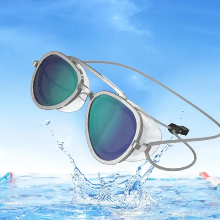 Premium Aviator Swim GogglesAnti-Leak Wide View TrainingMask