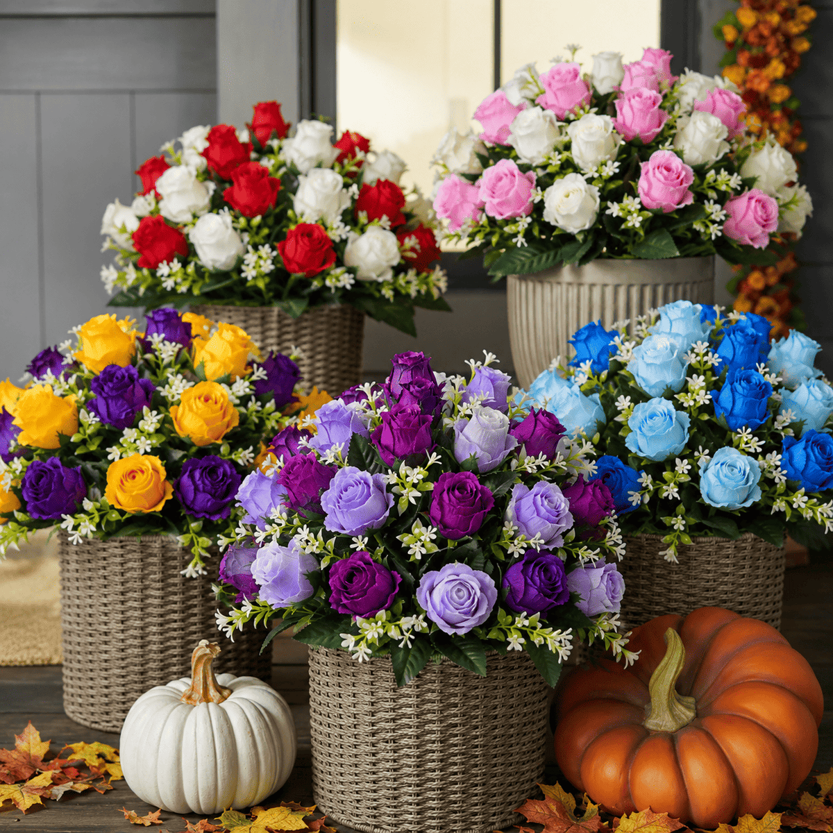 🔥Last Day 60% OFF🌹‑Premium Faux Rose Flower Bouquet‑Waterproof, Long‑Lasting, No Need To Water，plump flower buds