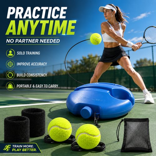 Solo Tennis Trainer Rebound Set – Practice Anytime, No Partner Needed