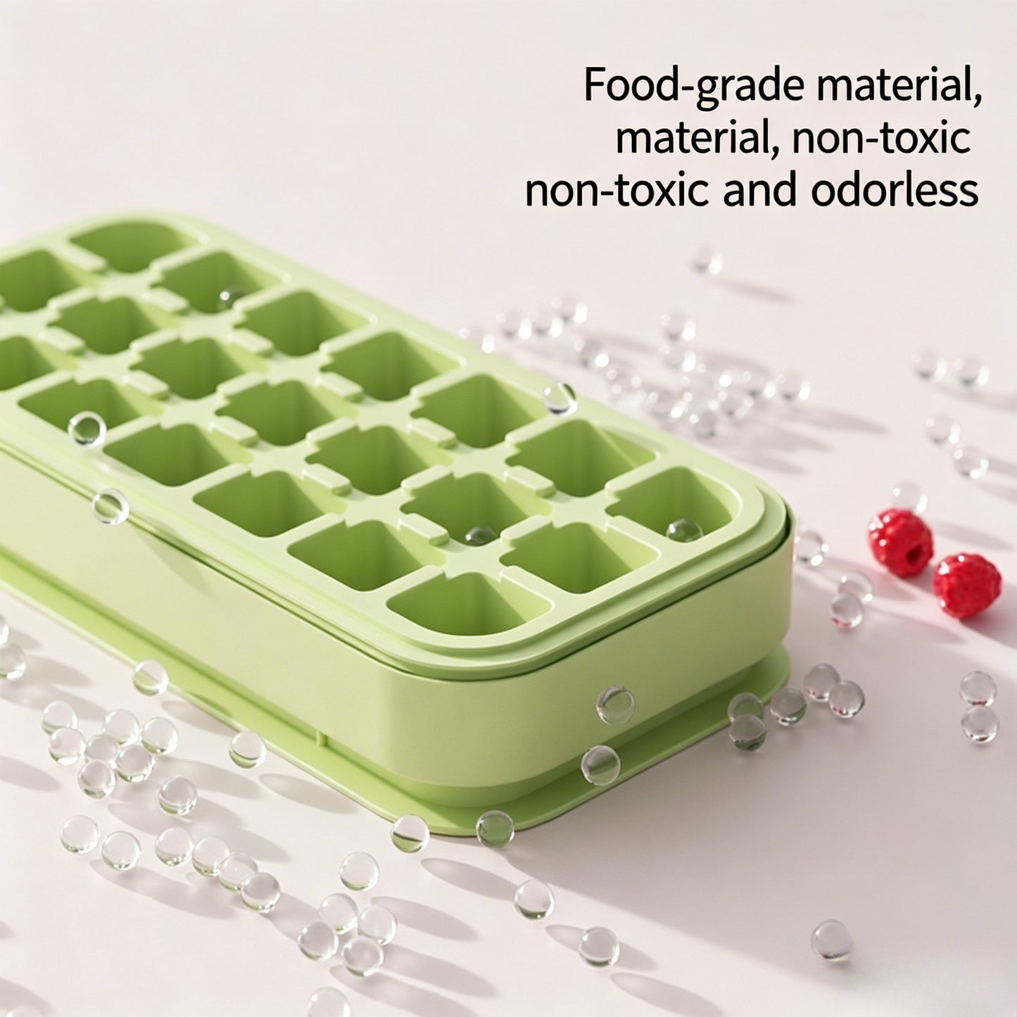 21 Compartment Press Type Ice Mold With Storage Box
