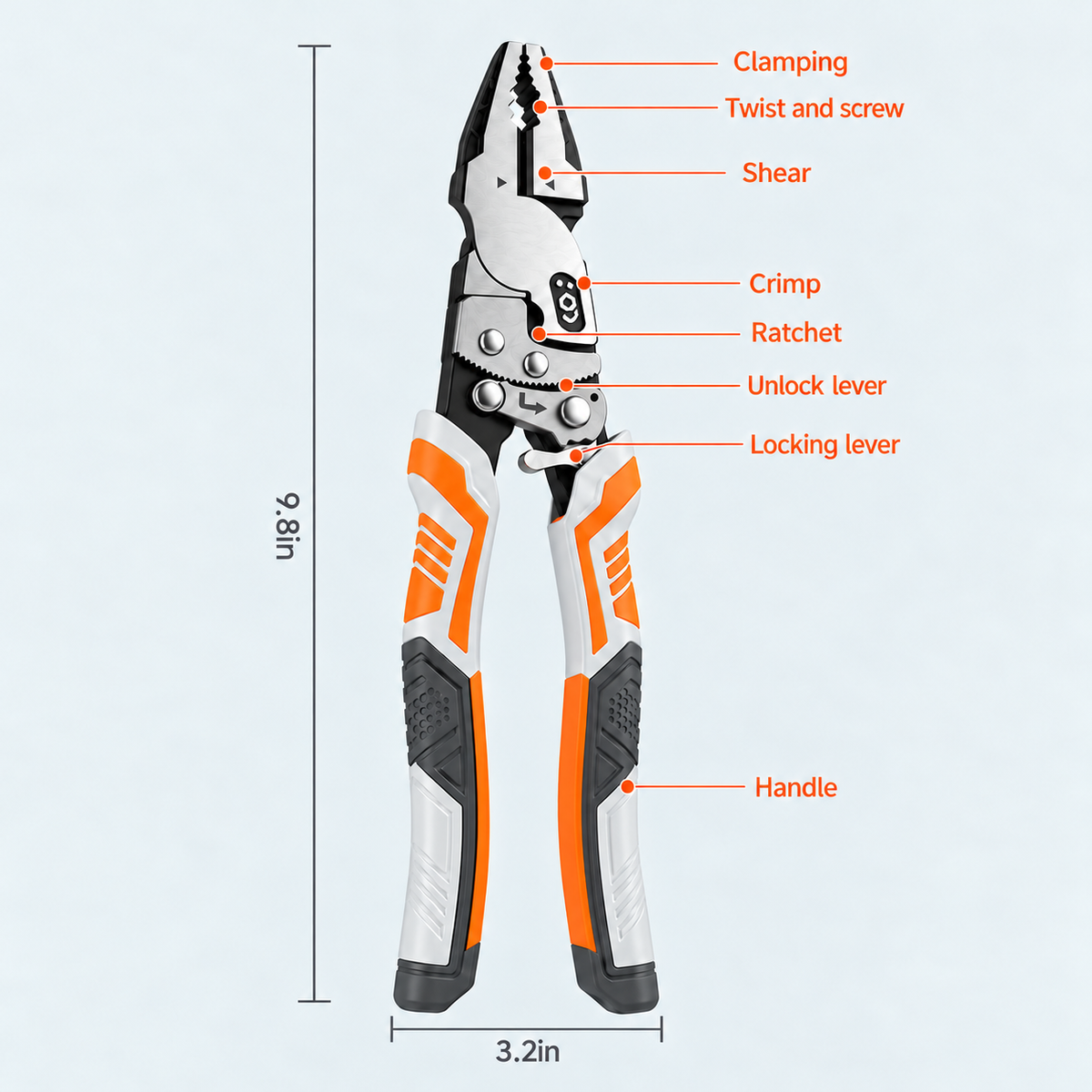 🔧 Self-Locking Ratchet Pliers – Secure Grip, Less Effort