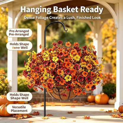 Fall Artificial Flower Halloween, UV Resistant Colorful Fake Flower