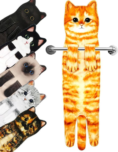 Funny Cat Hand Towels ForBathroom Kitchen Decor Towel