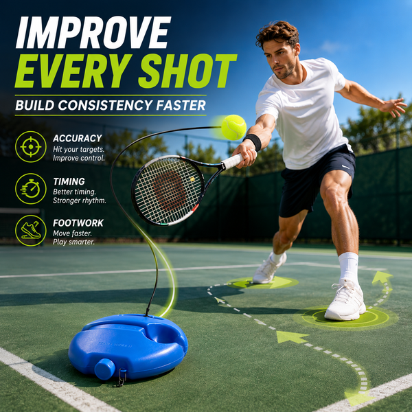 Solo Tennis Trainer Rebound Set – Practice Anytime, No Partner Needed