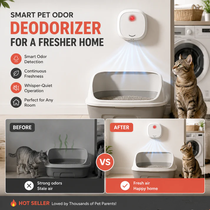 Say Goodbye To Unpleasant Odors With It! Smart Quiet Pet Odor Eliminator