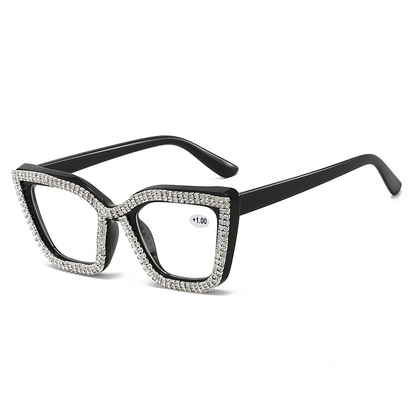 Cat-Eye Reading Glasses With Diamond Accents | Blue Light Blocking