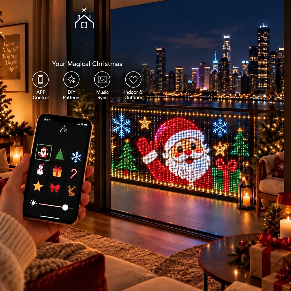 🎄 54% OFF Today! ✨ Animated Christmas Curtain Lights – Make Your Home Shine This Holiday Season!