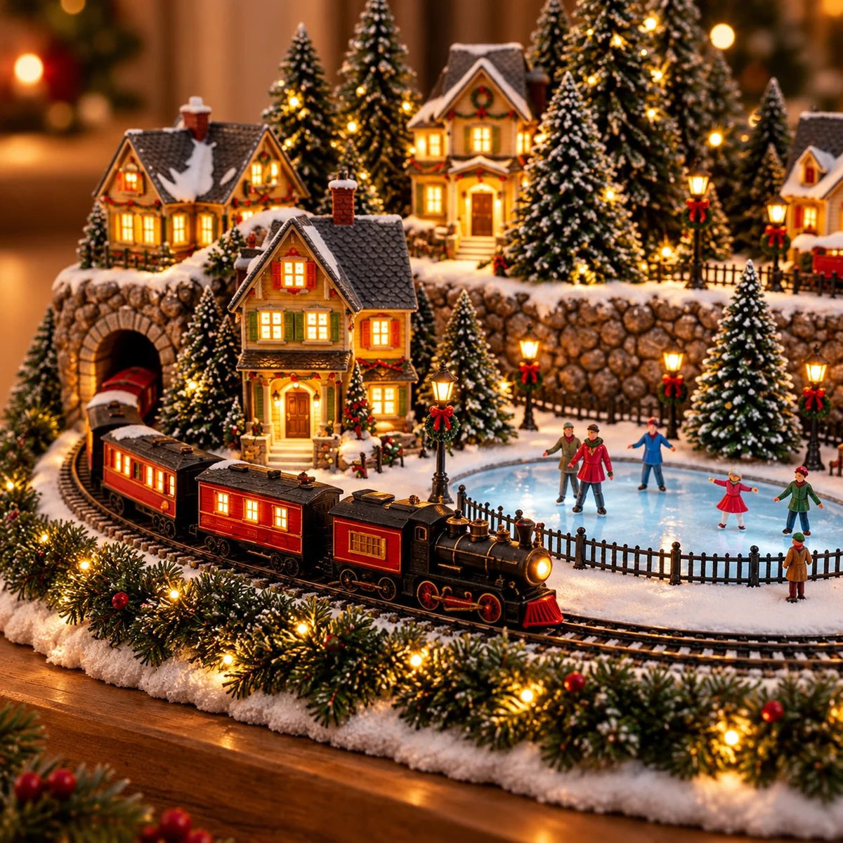 🎄 Lighted & Animated Christmas Village Collection – Magical Moving Holiday Display ✨