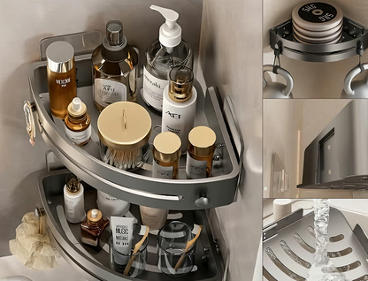 No punching triangle bathroom storage rack