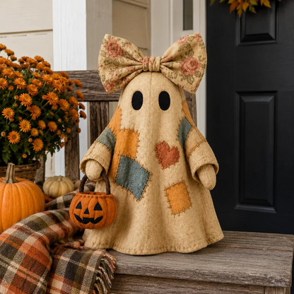 【Halloween Gifts】Resin Vintage Patchwork Glowing Ghost Decor