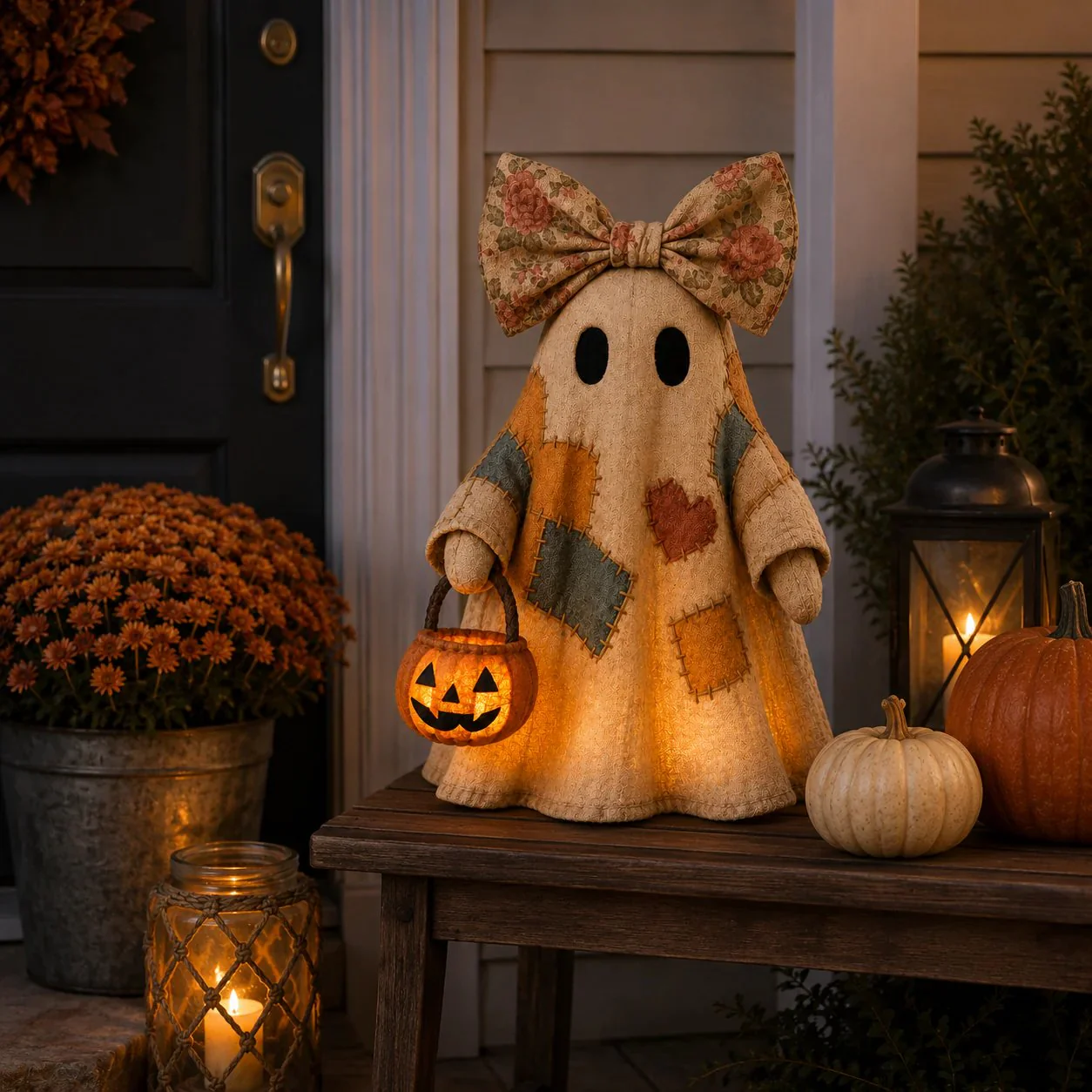 【Halloween Gifts】Resin Vintage Patchwork Glowing Ghost Decor