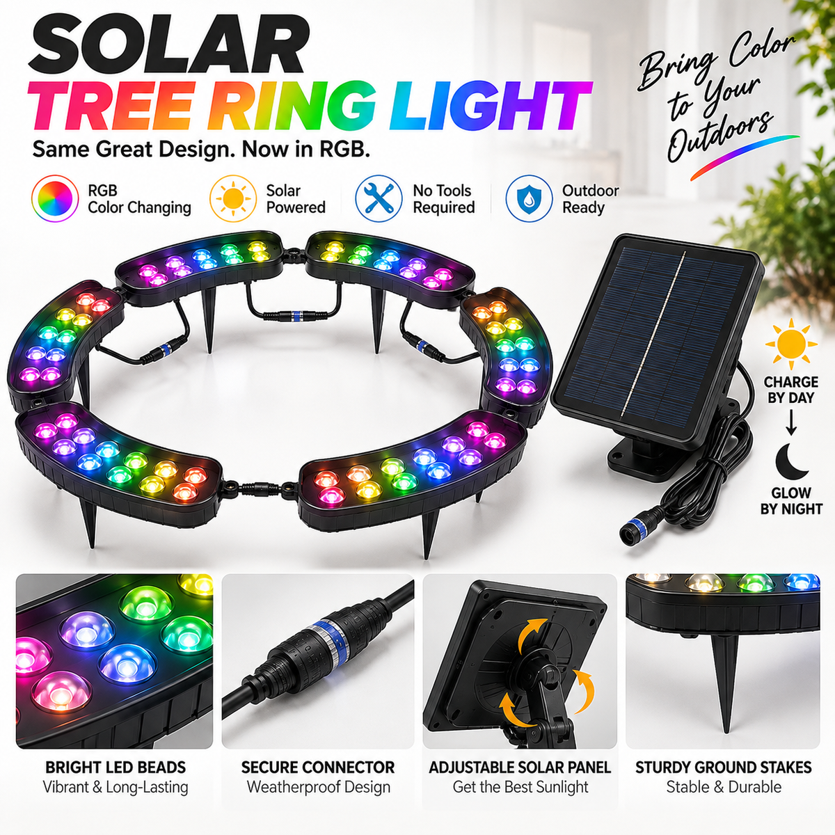 🔥Hot Sale- 🏳️‍🌈 One Tree. Endless Colors. – Solar RGB Landscape Ring Light