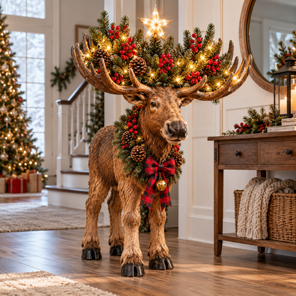 🎄 Woodland Christmas Moose™ – Lighted Holiday Decor