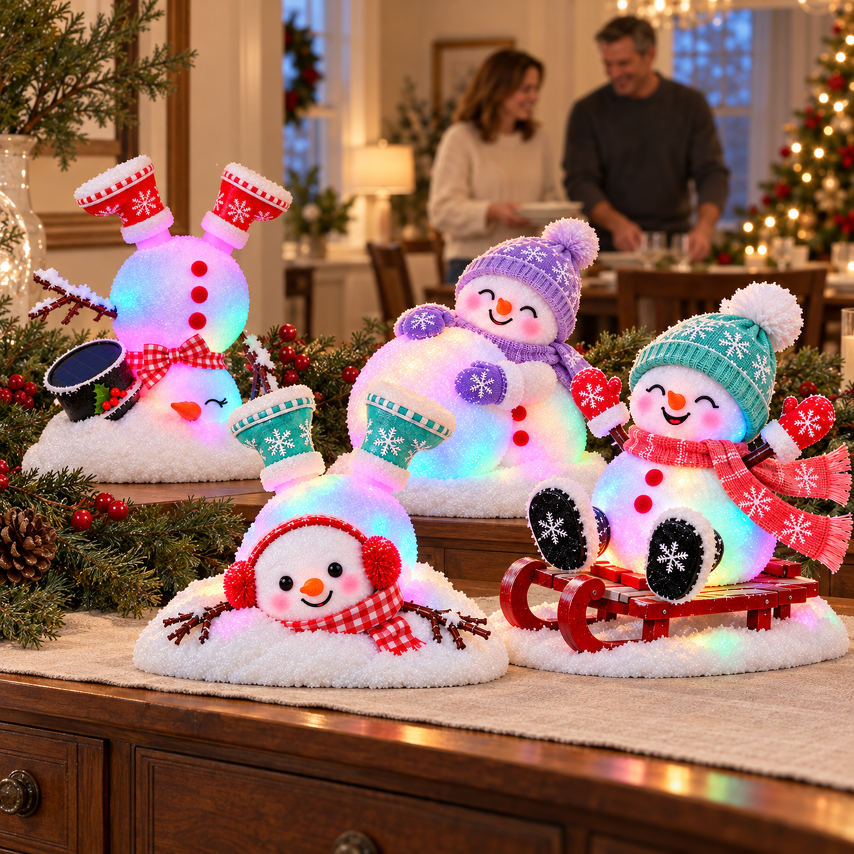 ☃️ Adorable Light-Up Snowmen | 4 Cute Christmas Garden Style