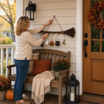 🎃Lighted Fall Broom Wall Hanging