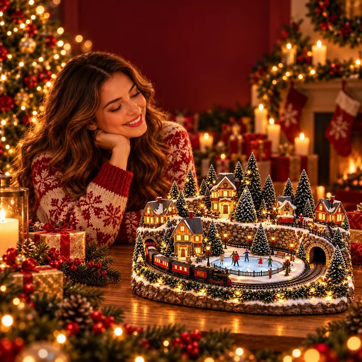 🎄 Lighted & Animated Christmas Village Collection – Magical Moving Holiday Display ✨