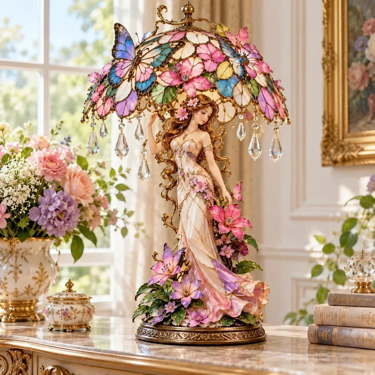 ⏳ Last Day 49% OFF – 🦋 Butterfly Blossom Fairy Light | Warm Floral Table Lamp with Crystal-Style Accents ✨
