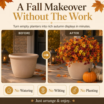Fall Artificial Flower Halloween, UV Resistant Colorful Fake Flower