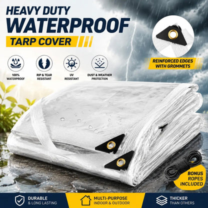 🔥LAST DAY 50% OFF - 🌧️ RainShield Pro™ Transparent Waterproof Tarp – Heavy-Duty Outdoor Cover with Secure Grommets🌧️