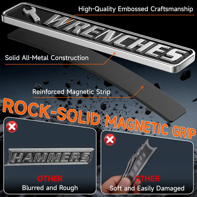 🔧 12-Pack Magnetic Toolbox Labels – Find Your Tools Faster