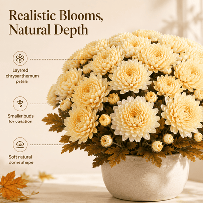 💥Last Day 50% OFF🌼-Autumn Bloom Faux Chrysanthemum Bush