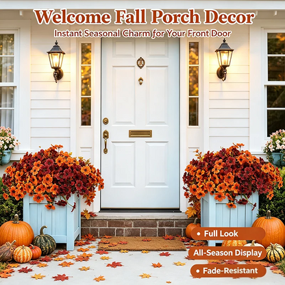 Fall Artificial Flower Halloween, UV Resistant Colorful Fake Flower