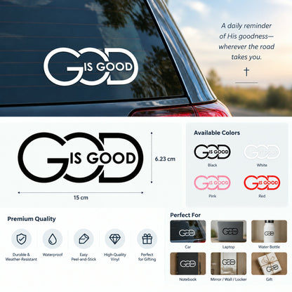 🙏 'God Is Good' Christian Car Decal Sticker | Premium Religious Décor