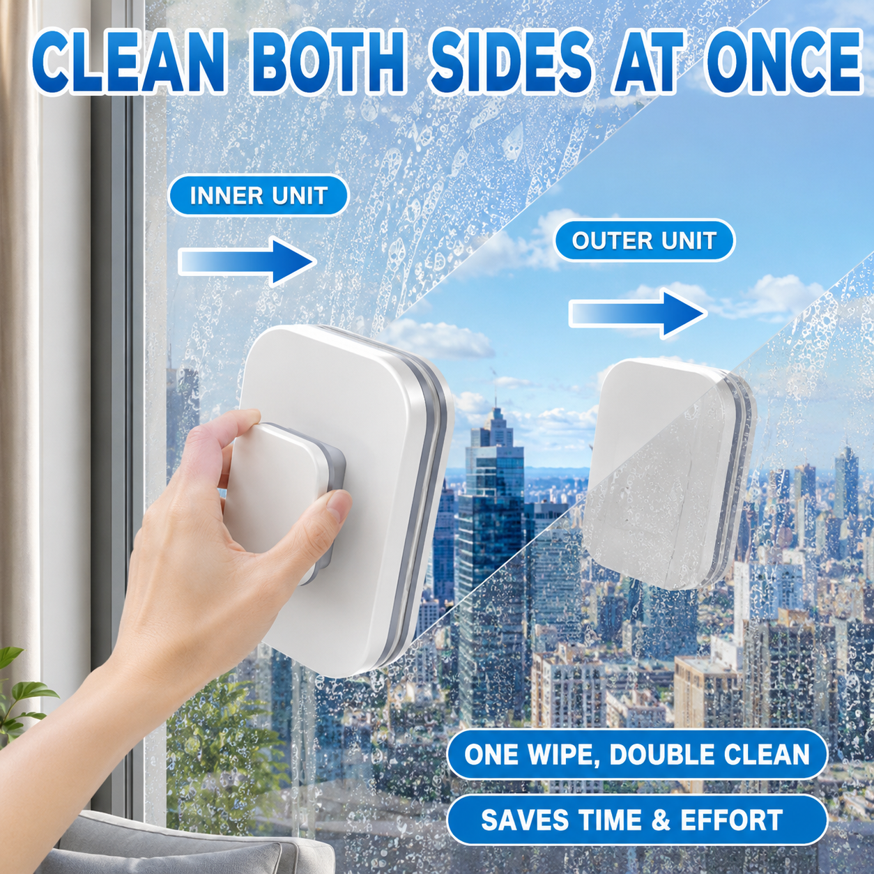💥 50% OFF – 6-in-1 magnetic window cleaner: dual action, total safety ...