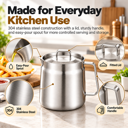 🔥Best Sale🔥-🍟 3-in-1 Stainless Steel Deep Fryer Pot with Oil Filter & Fry Basket