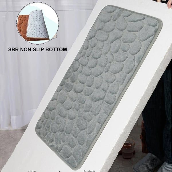 Cobblestone Embossed Bathroom Bath Mat