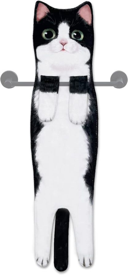 Funny Cat Hand Towels ForBathroom Kitchen Decor Towel