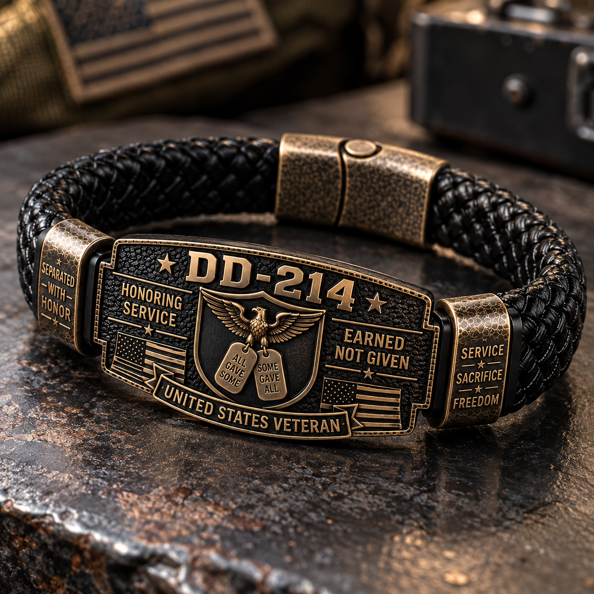 🎖️ Handmade DD-214 Honor Bracelet – A Symbol of Pride