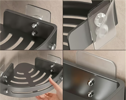 No punching triangle bathroom storage rack
