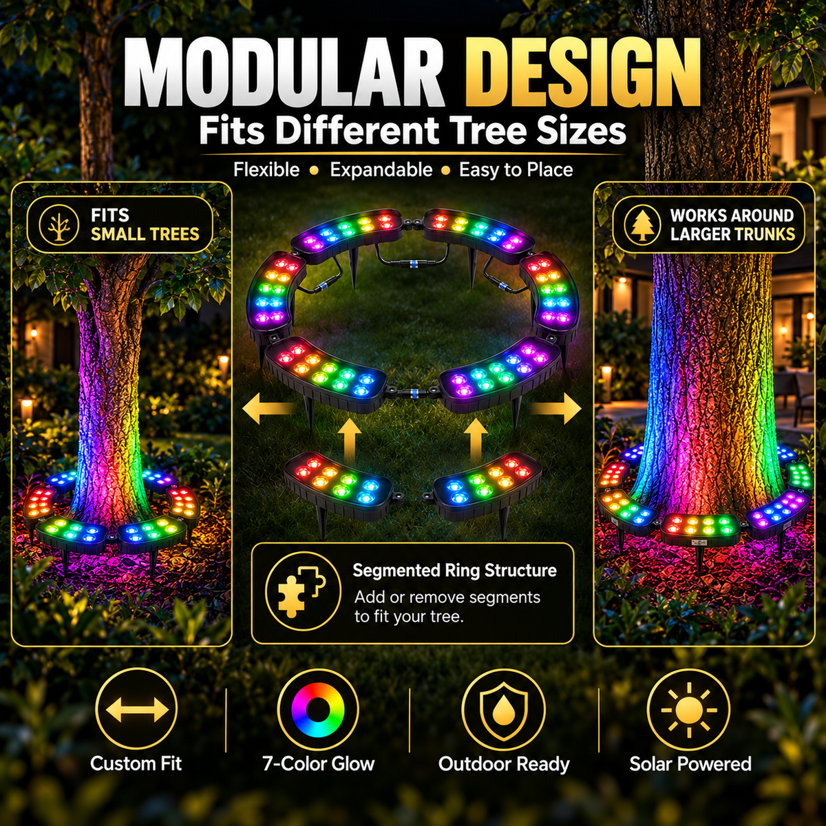 🔥Hot Sale- 🏳️‍🌈 One Tree. Endless Colors. – Solar RGB Landscape Ring Light