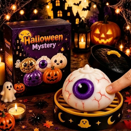 Halloween Ghost Bun Squeeze Toy | Cross-Border Maltose Squeeze Stress-Relief Toy | In-Stock Grip-and-Squeeze Decompression Gift Box