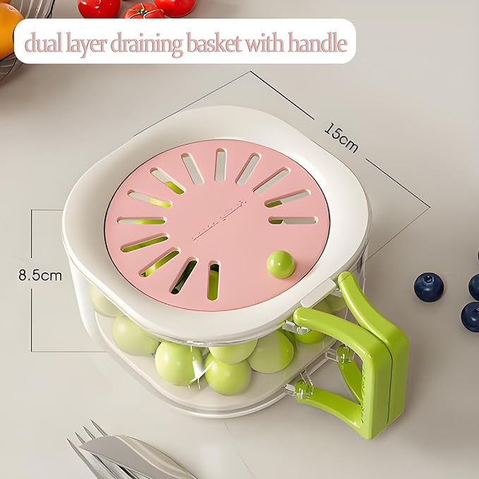 2-in-1 Draining and Preservation Basket: Simplify Washing & Storing