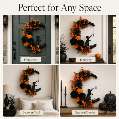 Handmade Halloween Cat Wreath