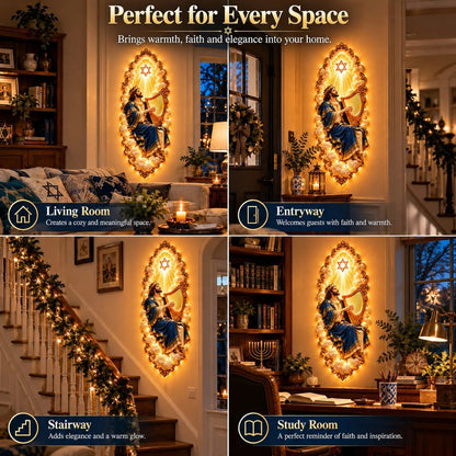 ✡️ Jewish Heritage Illuminated Wall Art | 3 Biblical-Inspired Designs
