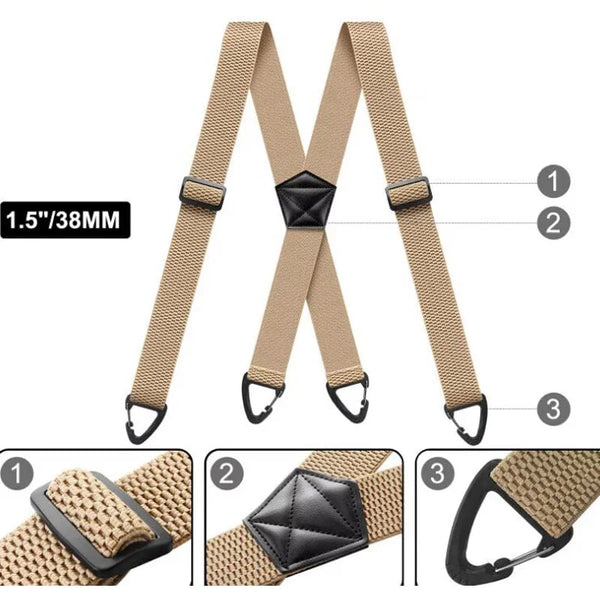 Men's X-Back Suspenders With Hookclips
