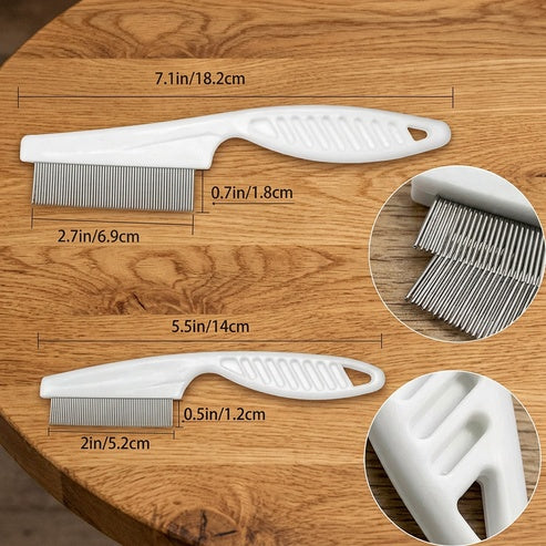 2 Pack Pet Grooming Comb Set For Small Dogs And Cats Flea And Lice Remova