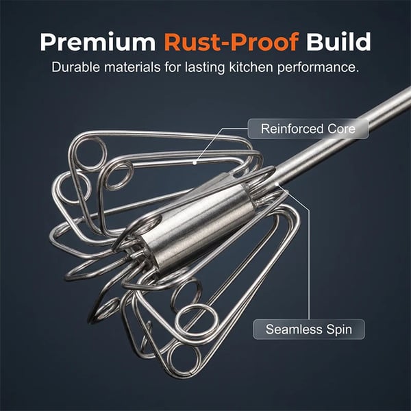 Stainless Steel Semi-Automatic Hand Egg Beater