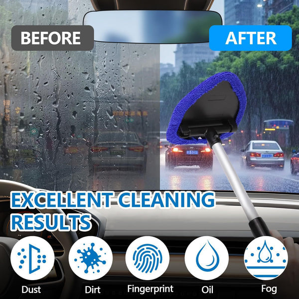Microfiber Car Windshield Cleaning Toolwith Extendable Handle