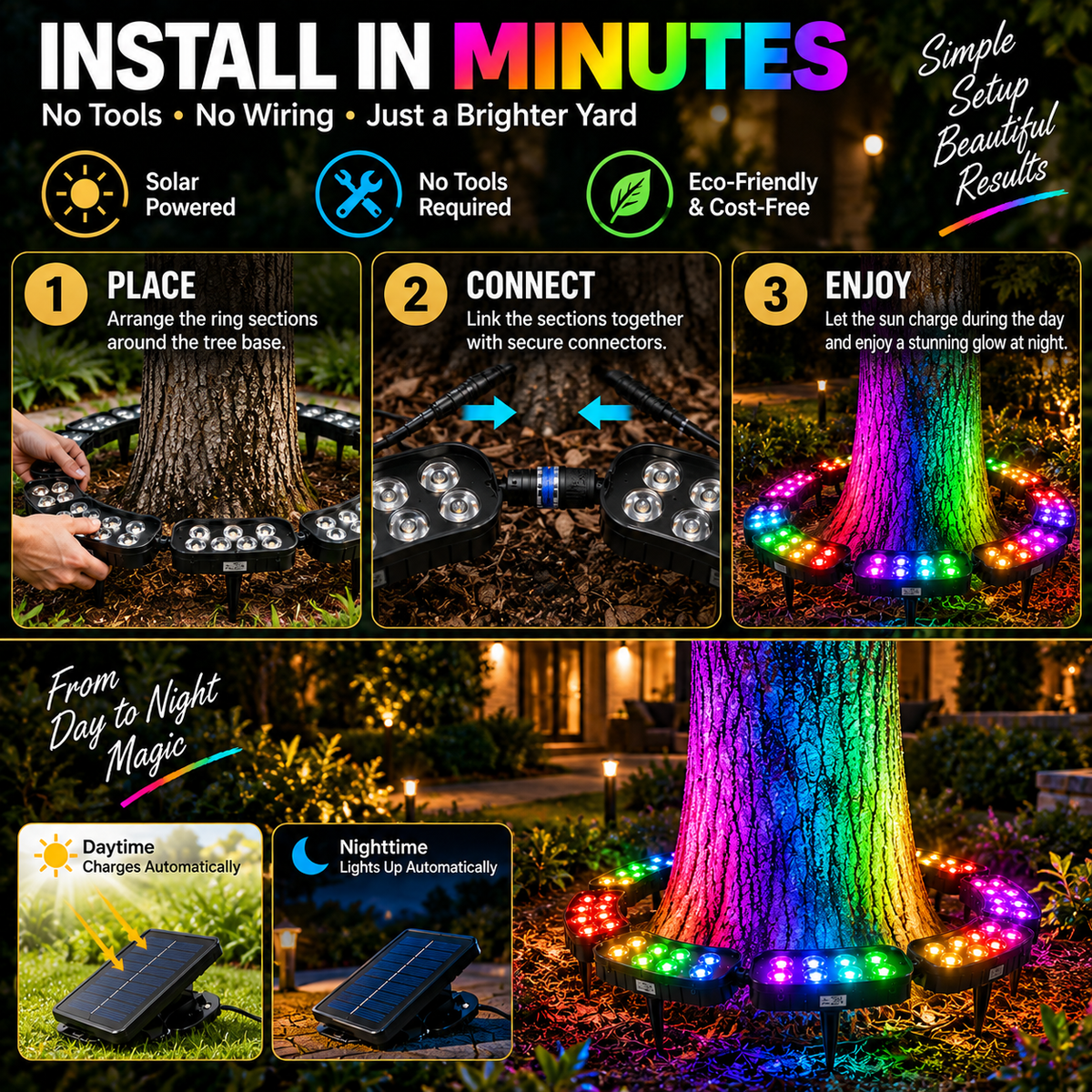 🔥Hot Sale- 🏳️‍🌈 One Tree. Endless Colors. – Solar RGB Landscape Ring Light