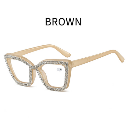 Cat-Eye Reading Glasses With Diamond Accents | Blue Light Blocking