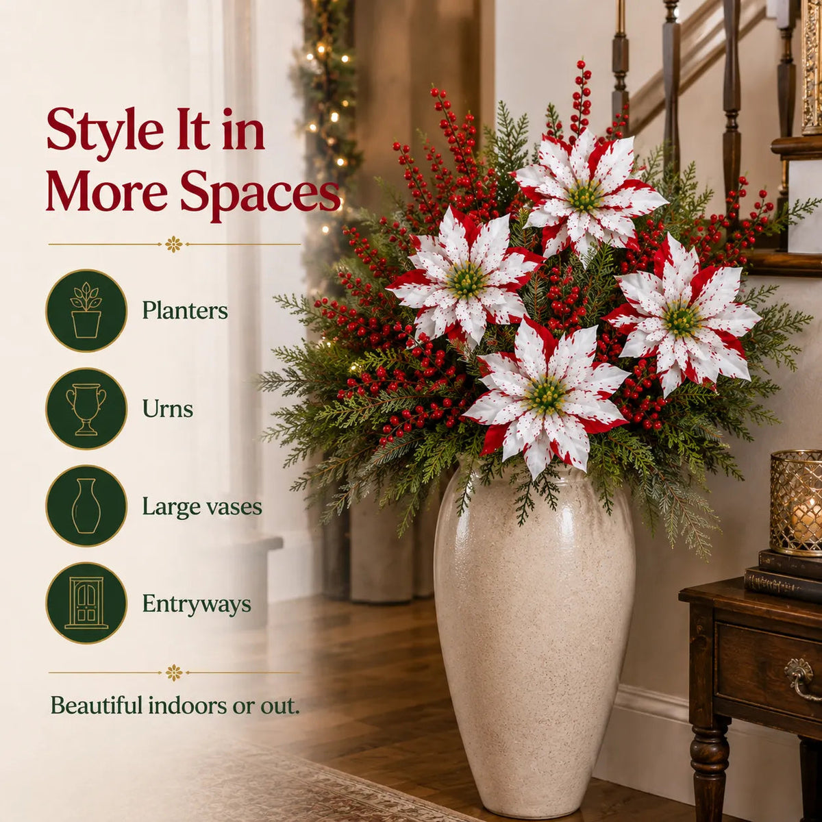🌸Last Day 64% OFF🔥Christmas Poinsettia Planter Inserts