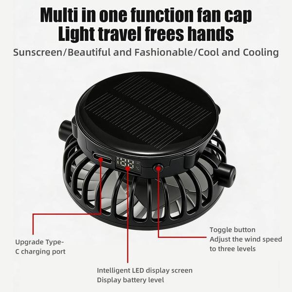🧢2026 Pro Outdoor Cooling Cap: Dual Power Supply Fan Cap